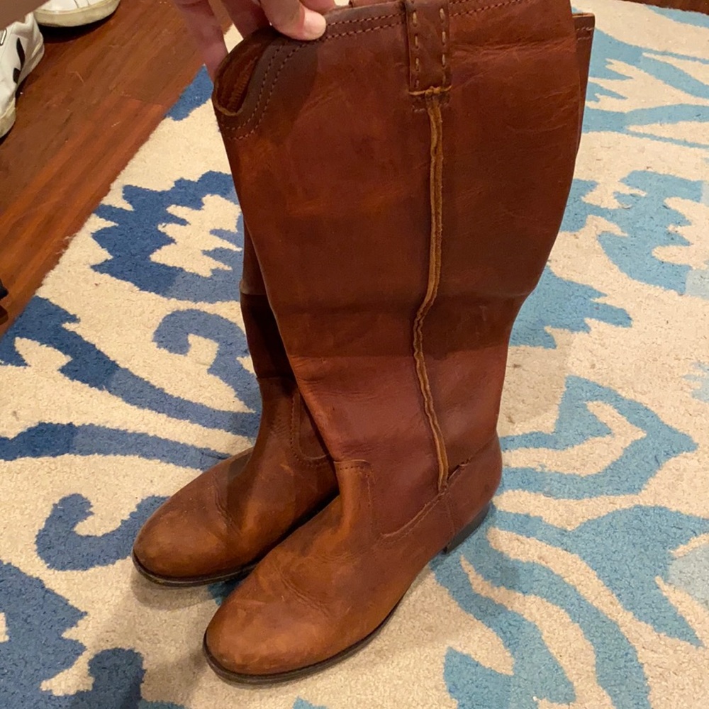 Chestnut Frye boots.